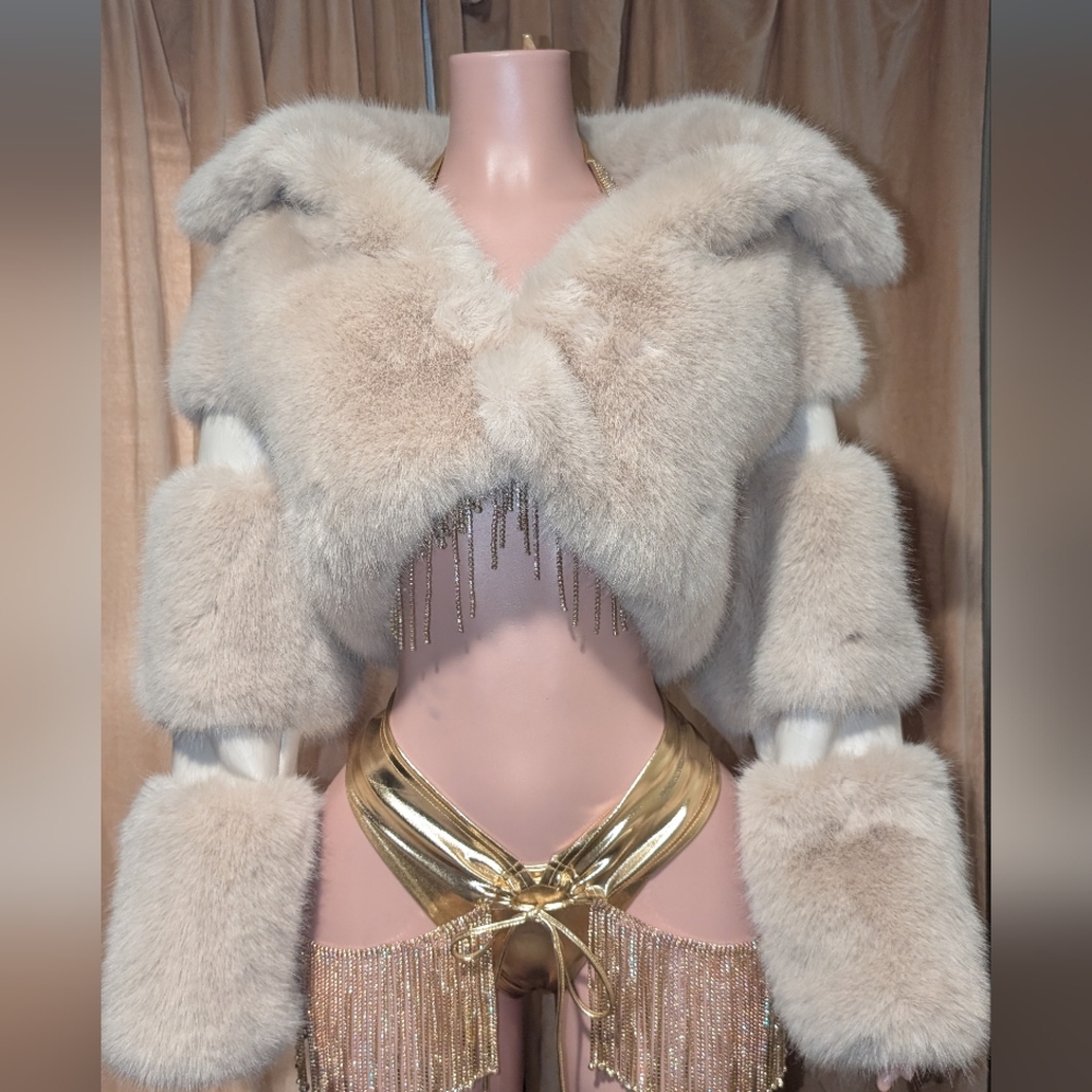 Crop Faux Fur Stylish Jacket